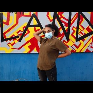 Olive green letter tee